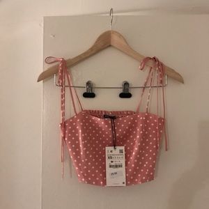 Zara Polka dot crop top